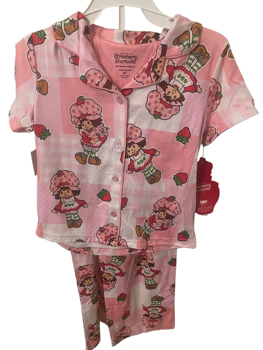NWT - Short Sleeve Strawberry Shortcake 2-Piece - Pajama Set - 4T - Soft